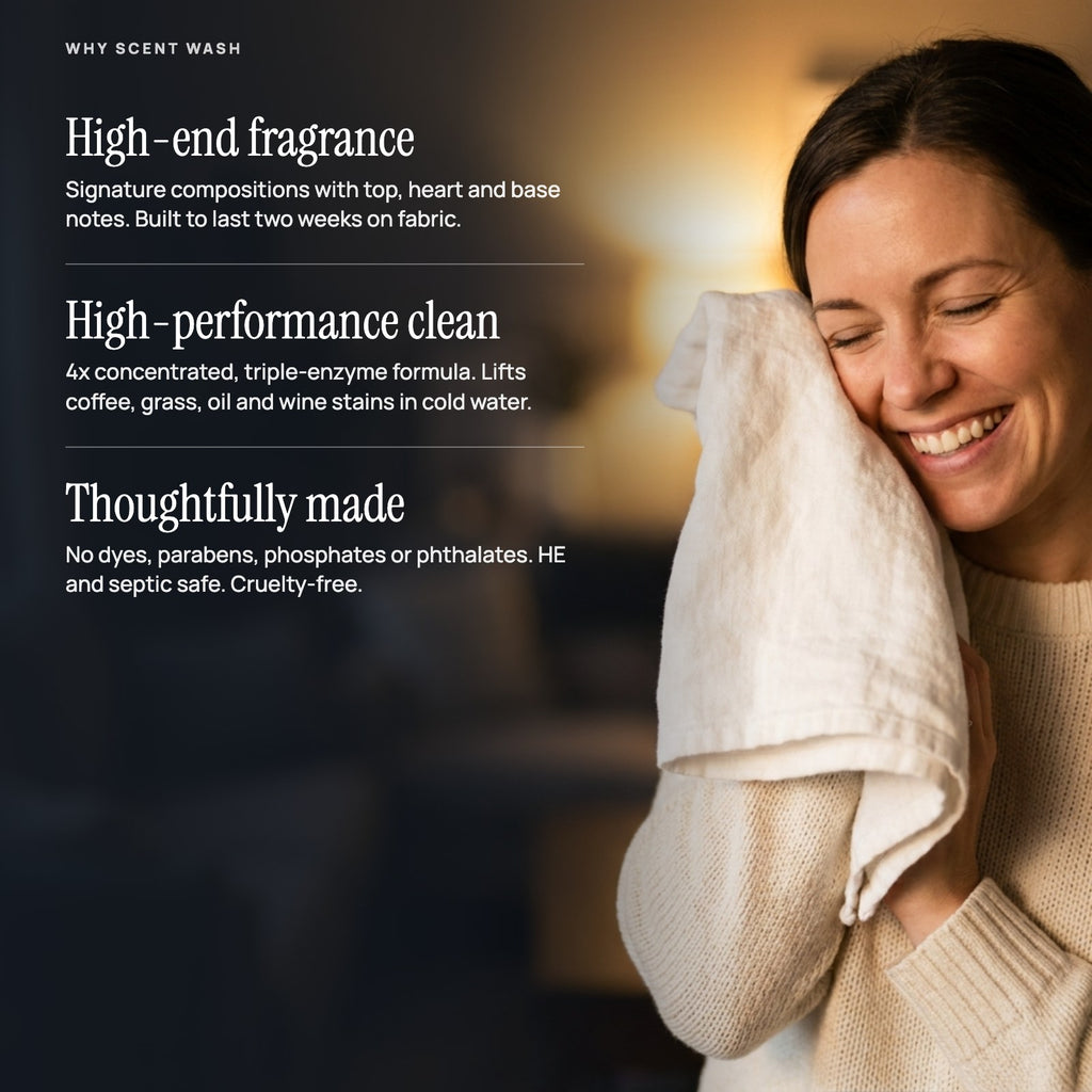 Why Scent Wash: high-end fragrance, high-performance clean, thoughtfully made